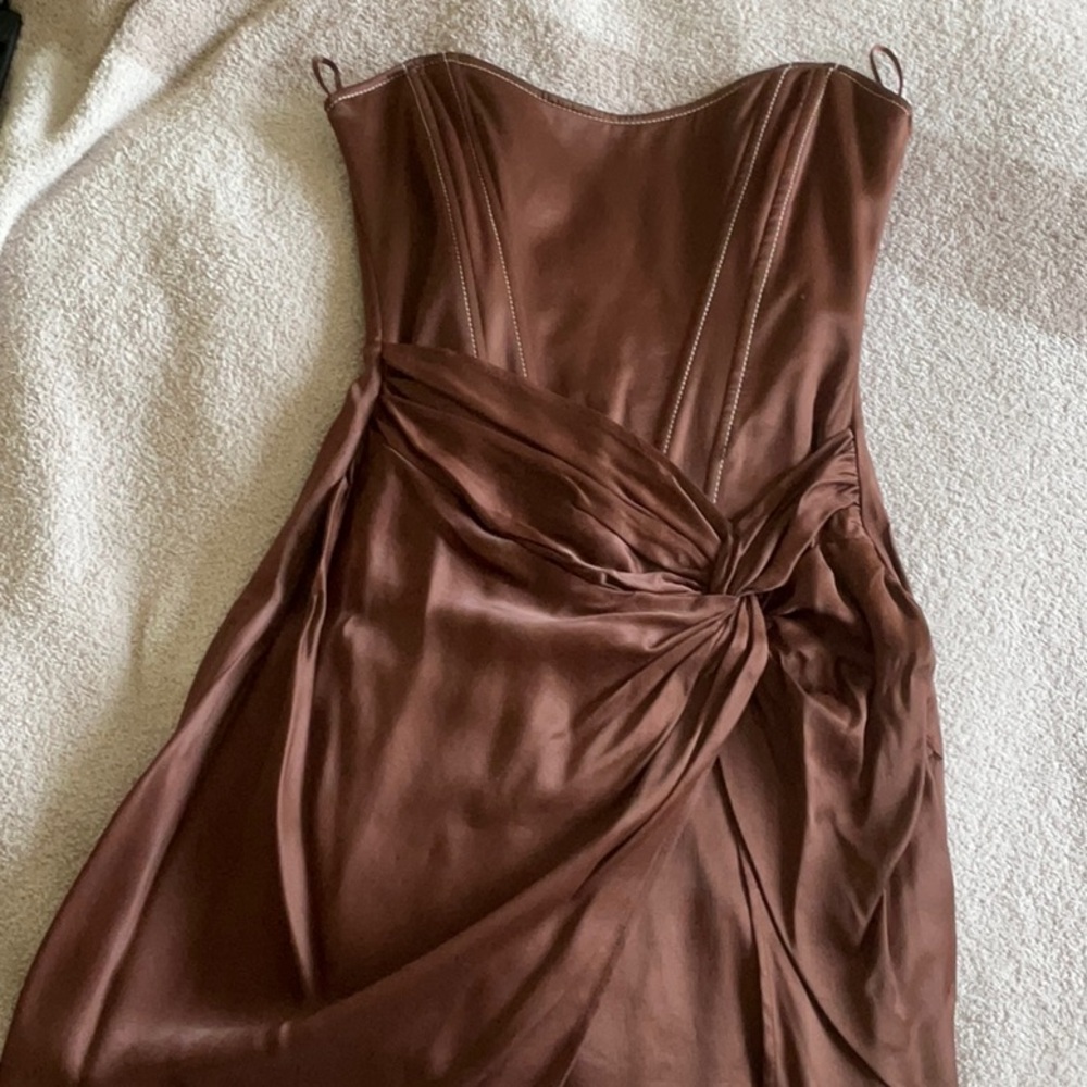 Zara Chocolate Strapless Dress